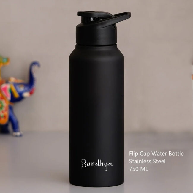 Premium Black Color Matte Finish Water Bottle - Image 2