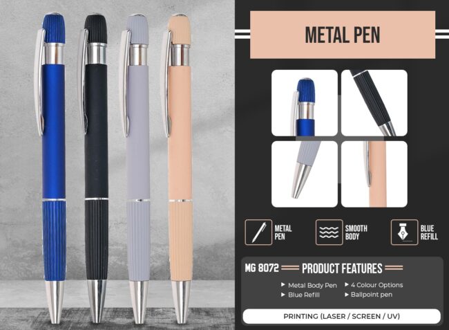 MetroGrip Metal Pen – Stylish Writing, Powerful Branding with Custom logo