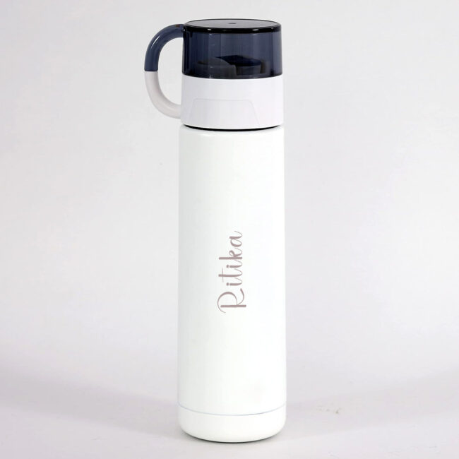 Premium White Thermos Flask Insulated Water Bottle - Image 2
