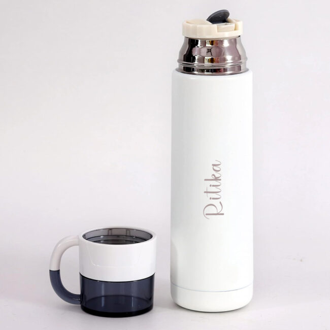 Premium White Thermos Flask Insulated Water Bottle - Image 3