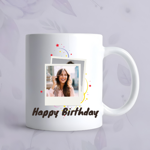 Birthday Flashback Mug with colorful retro patterns and nostalgic birthday theme