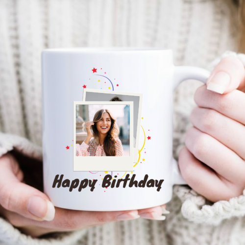Nostalgic retro-style birthday mug featuring vibrant throwback artwork