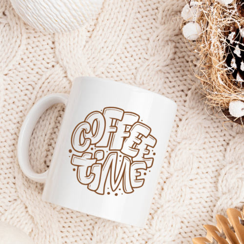 Ergonomic handle graffiti coffee mug for easy grip