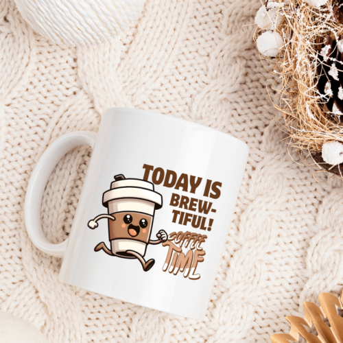 Ceramic coffee mug for runners, coffee, tea, or hot chocolate