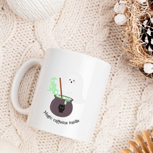 Microwave and dishwasher safe Cute Ghost Halloween Coffee Mug