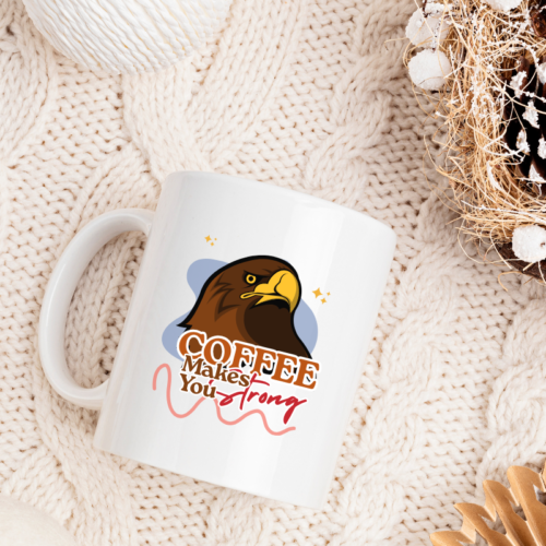 Gift-ready Eagle Strength Coffee Mug for athletes, nature lovers, or motivational gifts