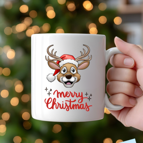 Festive ceramic mug perfect for coffee, tea, or hot cocoa