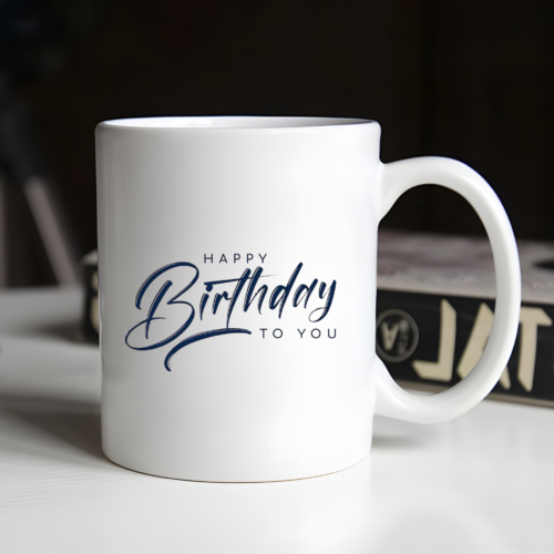 Elegant Wishes Birthday Mug