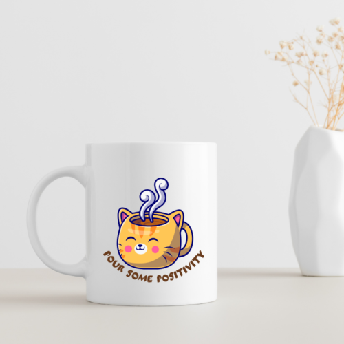 Happy Cat Coffee Mug with adorable cat design on premium ceramic