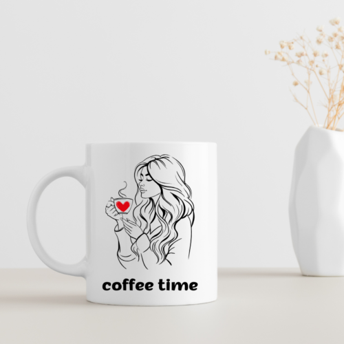 Cozy Moment Coffee Mug with warm quote, ceramic cup for coffee, tea and hot drinks
